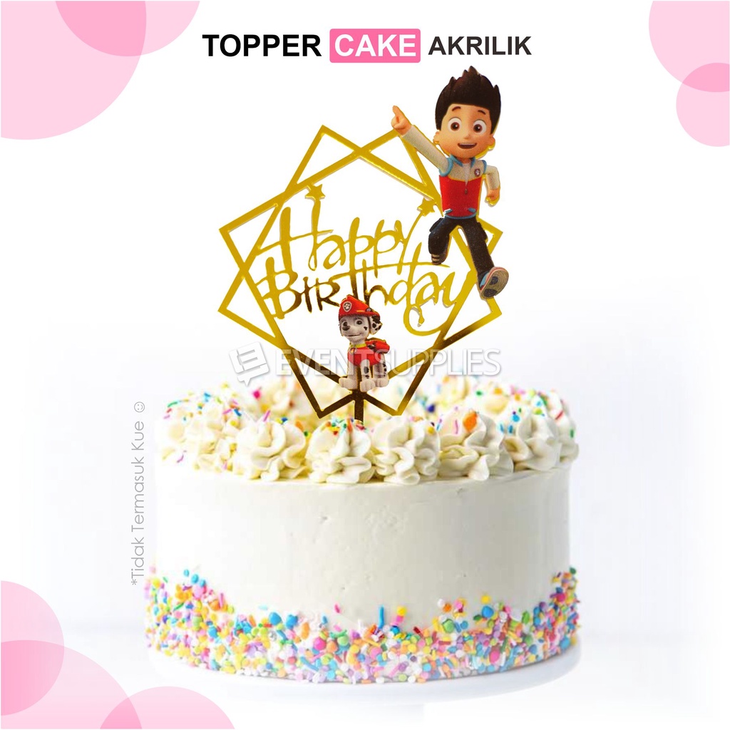 Jual Topper Cake Kue/Roti/Ulang Tahun Akrilik Topping Hiasan Happy ...