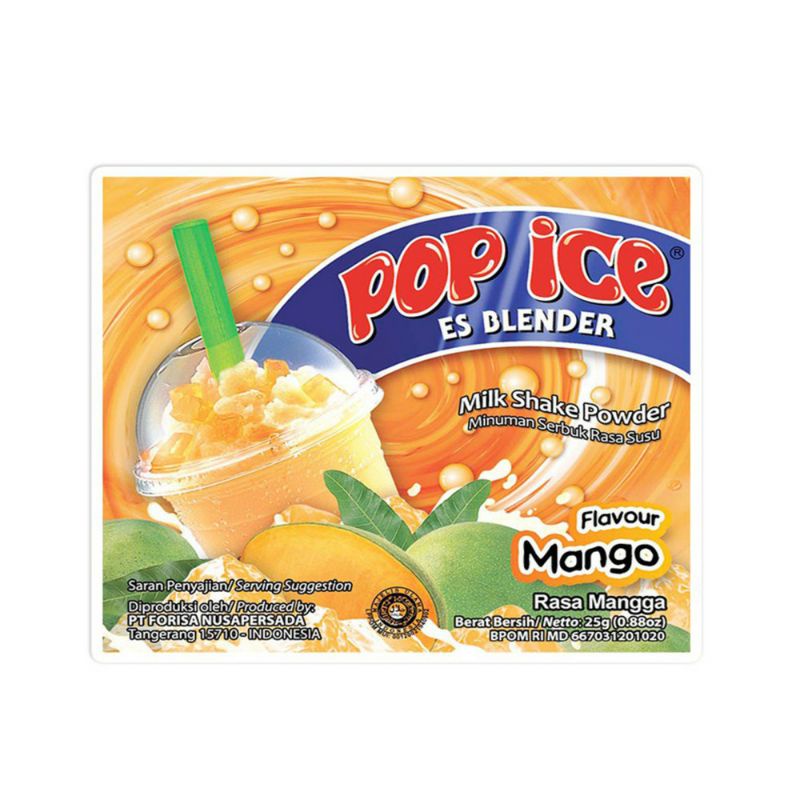 Jual Pop Ice Es Blender Sachet Minuman Serbuk Susu 23gr Rasa Mangga Mango Shopee Indonesia 1121