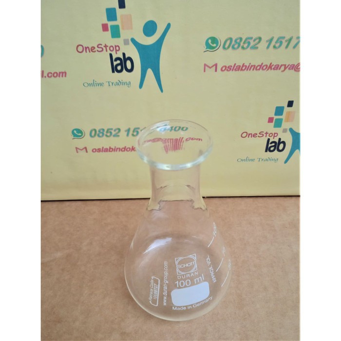 Jual DURAN Erlenmeyer glass NN 100 ml Labu Erlenmeyer leher kecil ...
