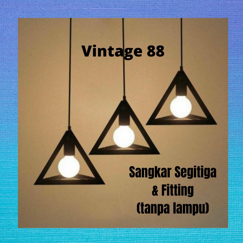 Jual Kap Lampu Gantung Besi Siku Sangkar Segitiga Fitting Shopee