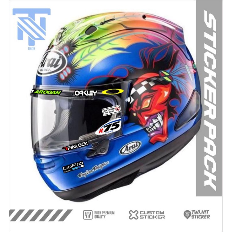 Jual sticker visor helm arai/pullbear/team arogan/oakley/pinlock/r75 ...