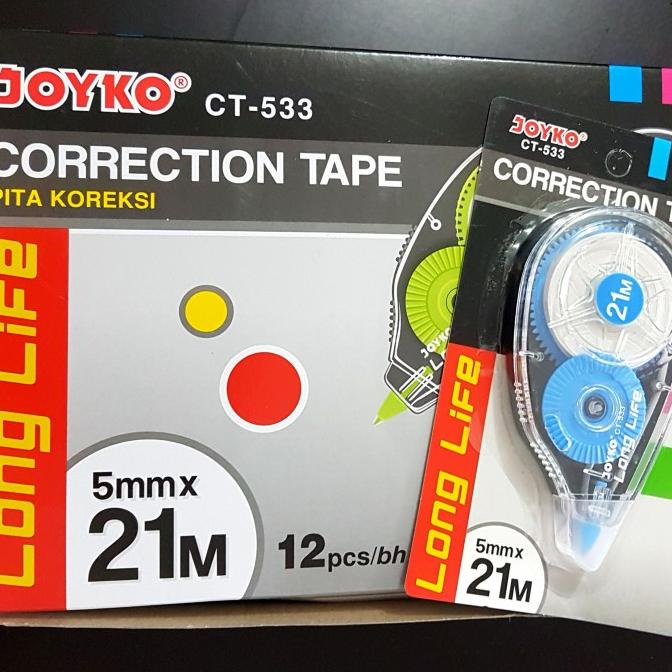 Jual CORRECTION TAPE JOYKO CT533 5MM X 21M TIP EX KERTAS (PER LUSIN