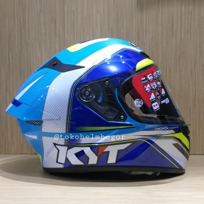 KYT TT-Course Grand Prix White/Light Blue