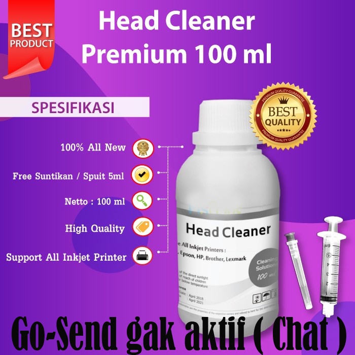 Jual Head Cleaner Premium 100ml Cairan Pembersih Head Cartridge All