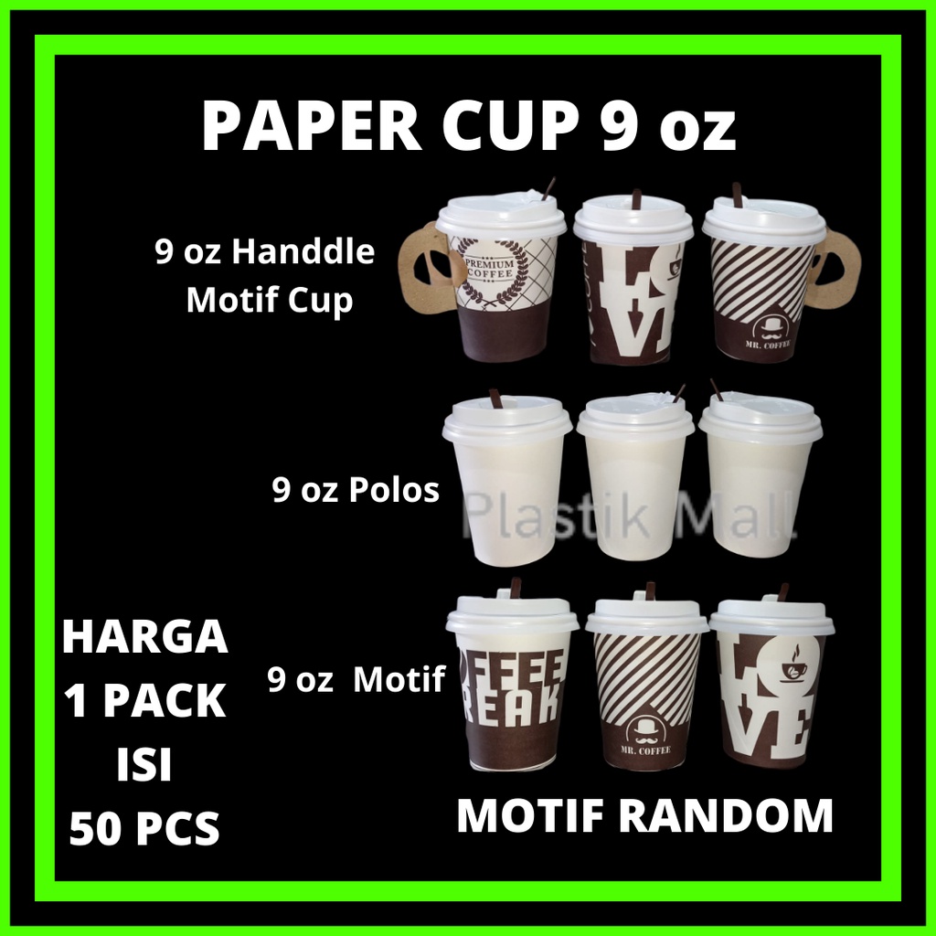 Jual Paper Hot Cup Gelas Kertas Oz Ml Motif Dan Polos Coffee