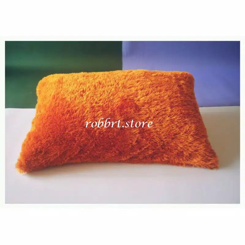 Jual Sarung Bantal Bulu Rasfur Polos Glossy Sarung Bantal Lembut Uk