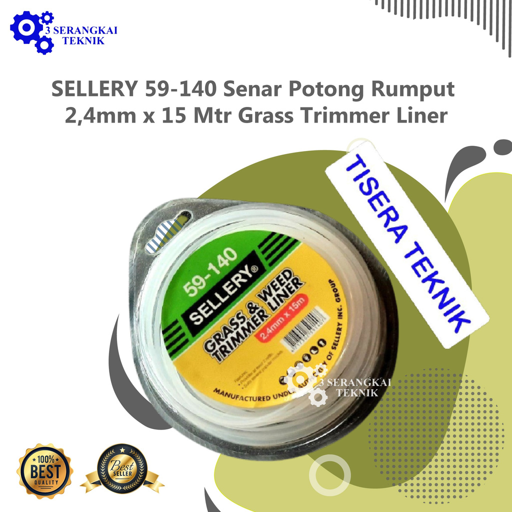 Jual SELLERY 59140 Senar Potong Rumput 2,4mm x 15 Mtr Grass Trimmer