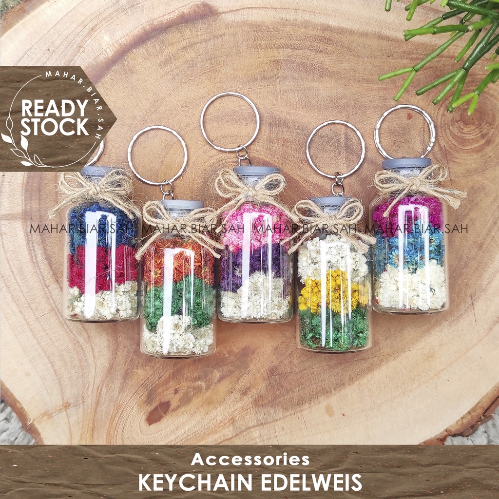 Jual RS Keychain Edelweis MIX 3 WARNA TUTUP KARET / Gantungan Kunci ...
