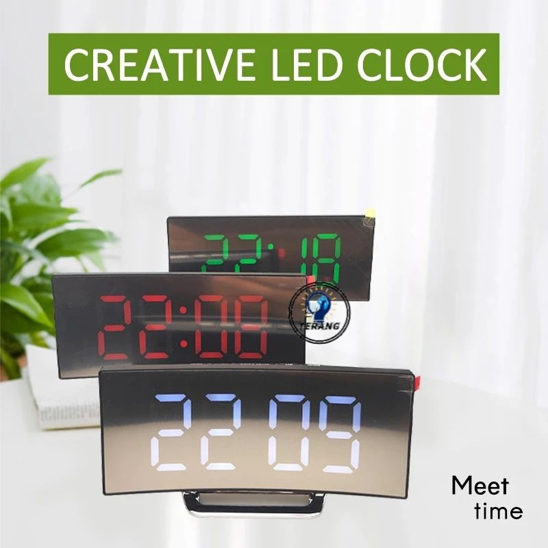 Jual Jam Digital Meja LED Mirror Alarm Clock DT 6507 / Merah Hijau