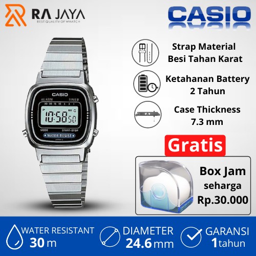 CASIO Jam Tangan Casio Wanita General Digital Ladies LA670WD-1DF LA670WD  LA670WD1