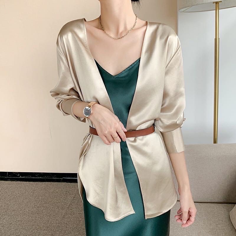 Jual NECTARIA SATIN CARDIGAN IMPORT 7102 BC Shopee Indonesia