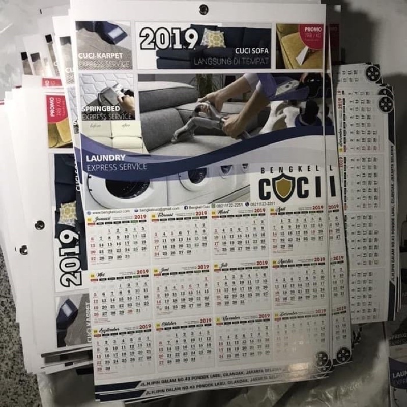 Jual Kalender Dinding Poster Cetak Custom Partai Murah Promosi Usaha