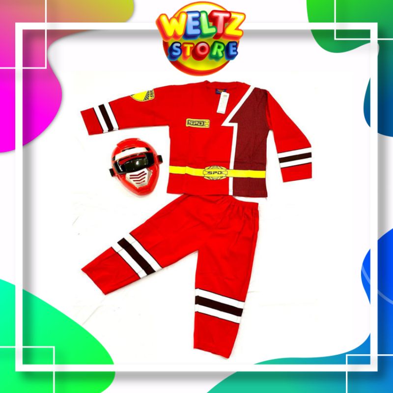 Jual Kostum Baju Anak Power Ranger Merah | Shopee Indonesia