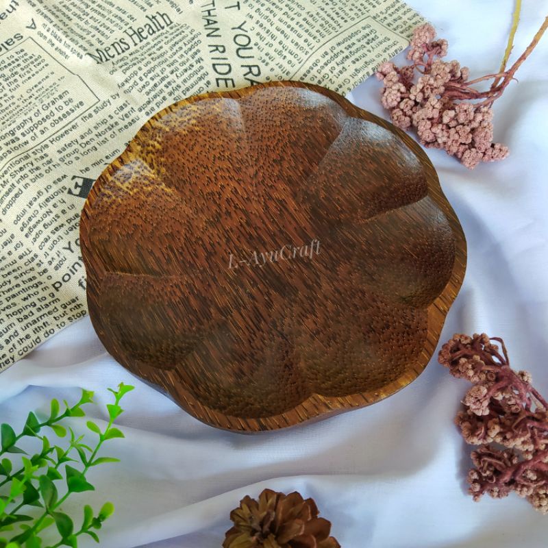 Jual L-AYUCRAFT Piring bunga kayu aren 20cm | Shopee Indonesia