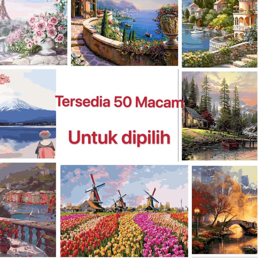 Jual 【 READY JKT】40x50cm Canvas Paint By Number Kit Digital Oil ...