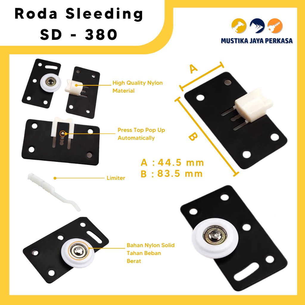 Jual Roda Pintu Sliding SD-380 SD-75 / 383 Sleeding Sliding Geser Roda ...