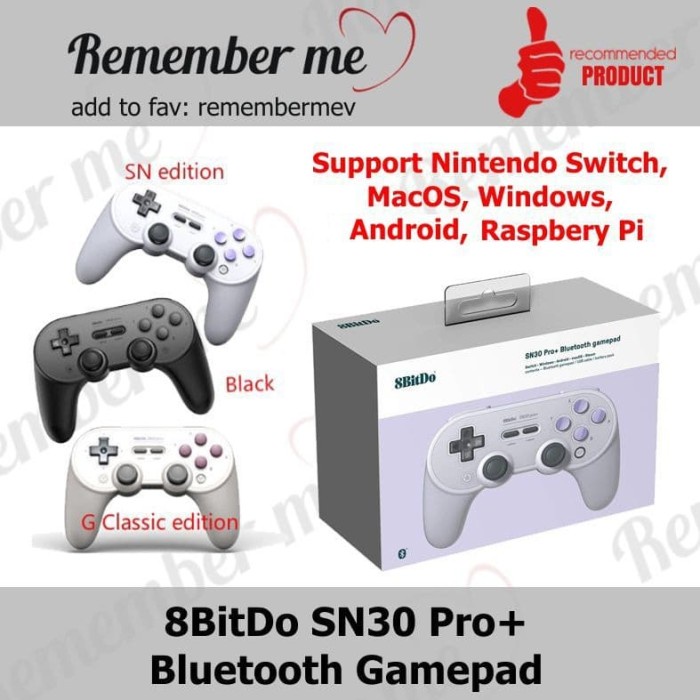 Jual Stick 8BitDo SN30 Pro+ Pro Plus Gamepad Bluetooth Wireless ...