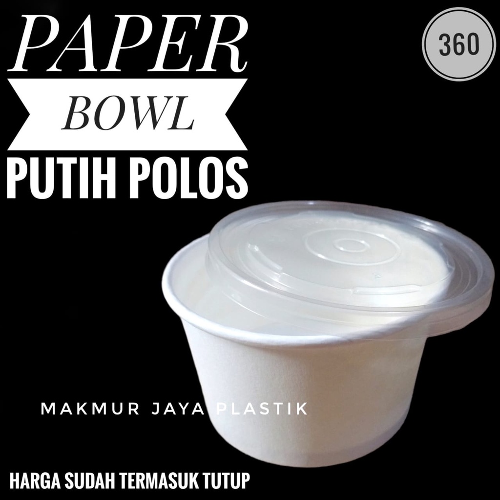 Jual [25 PC] TERMURAH ~ PAPER RICE BOWL POLOS PUTIH MANGKOK KERTAS ...