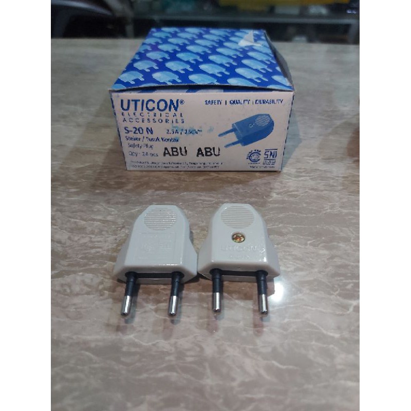 Jual Steker Gepeng UTICON S 20 N/ Tusuk Kontak/ Safety Plug/ Colokan ...