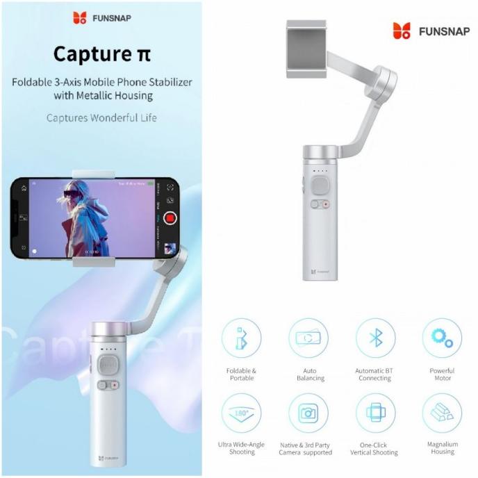 Jual FUNSNAP Capture Pi 3-Axis Folding Stabilizer Smartphone Gimbal ...