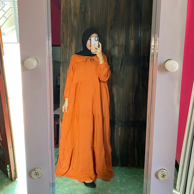 Jual Midi Dress Rayon Premium Best Seller Big Size Jumbo Muat Bb Kg