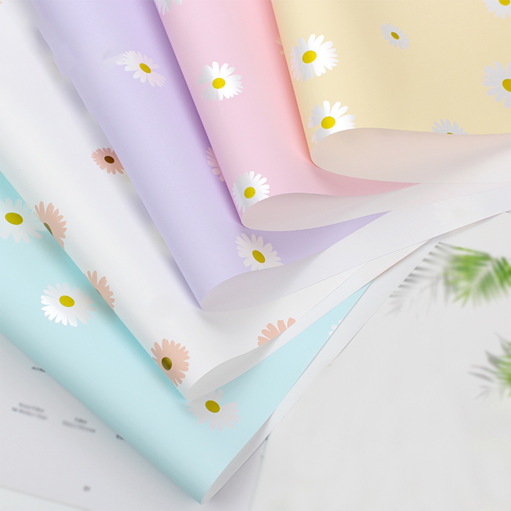 Jual 5 Lembar DAISY FLOWER PATTERN WRAPPING PAPER | KERTAS CELLOPHANE ...