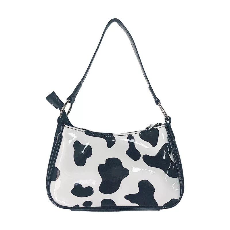 Jual Tas Wanita Hitam Putih Lucu Motif Sapi Cewek Cow Pergi hang out