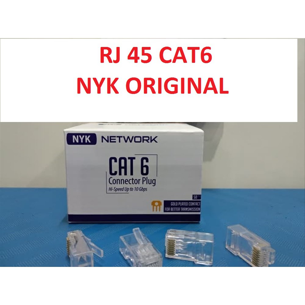 Jual Konector RJ45 Lan Cat6 NYK Original - Connector RJ45 Cat6 | Shopee ...