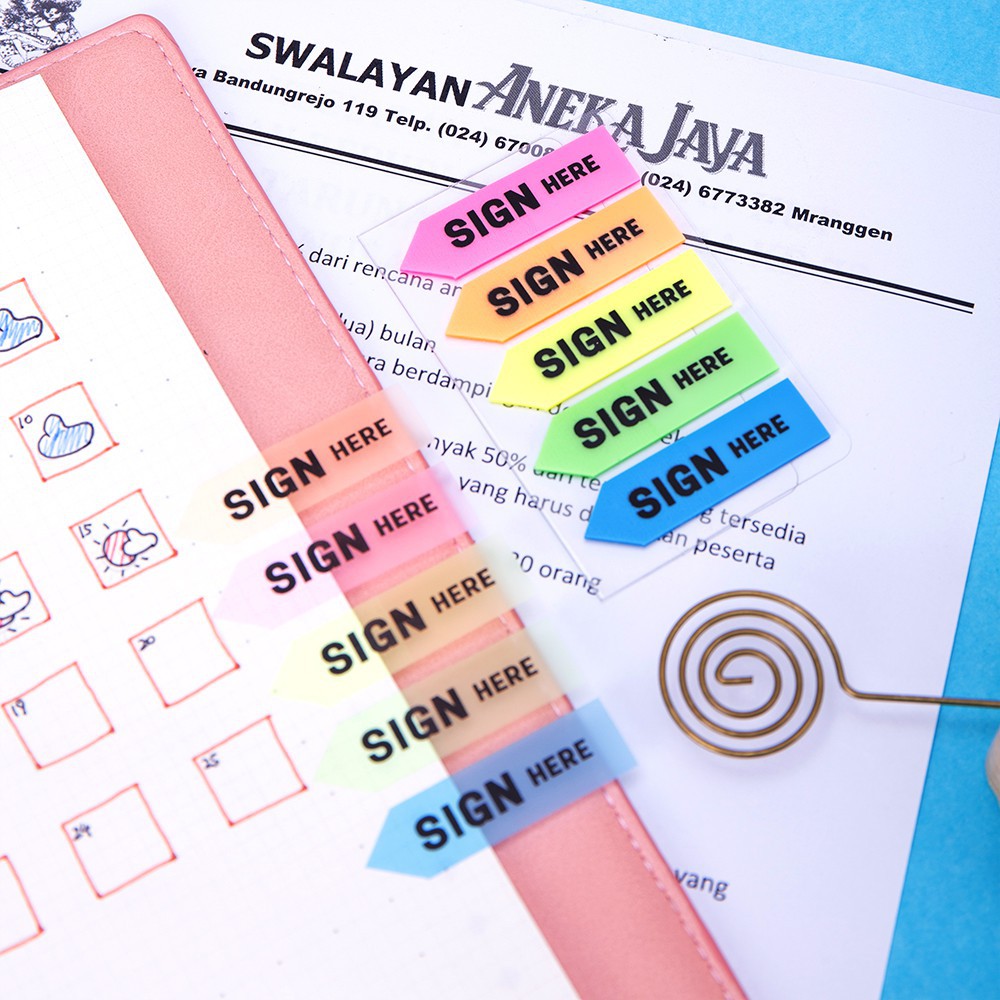 Jual STICKY NOTES SIGN HERE DELI A-113 PANAH PENANDA TANDA TANGAN STIK ...