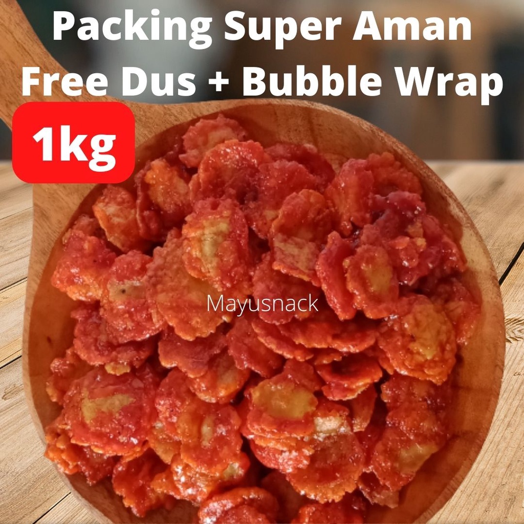Jual Emping Melinjo Pedas Manis 1kg Snack Kiloan Cemilan Kue Kering