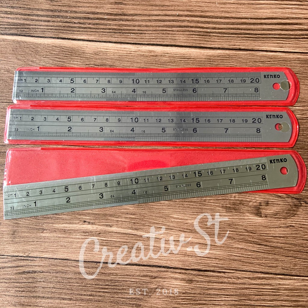 Jual KENKO Penggaris Besi Tebal 20 Cm Steel Ruler | Shopee Indonesia