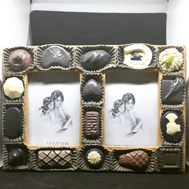 Jual Frame Foto Motif Coklat 3D Bentuk Hati dan Segiempat/Photo Frame ...
