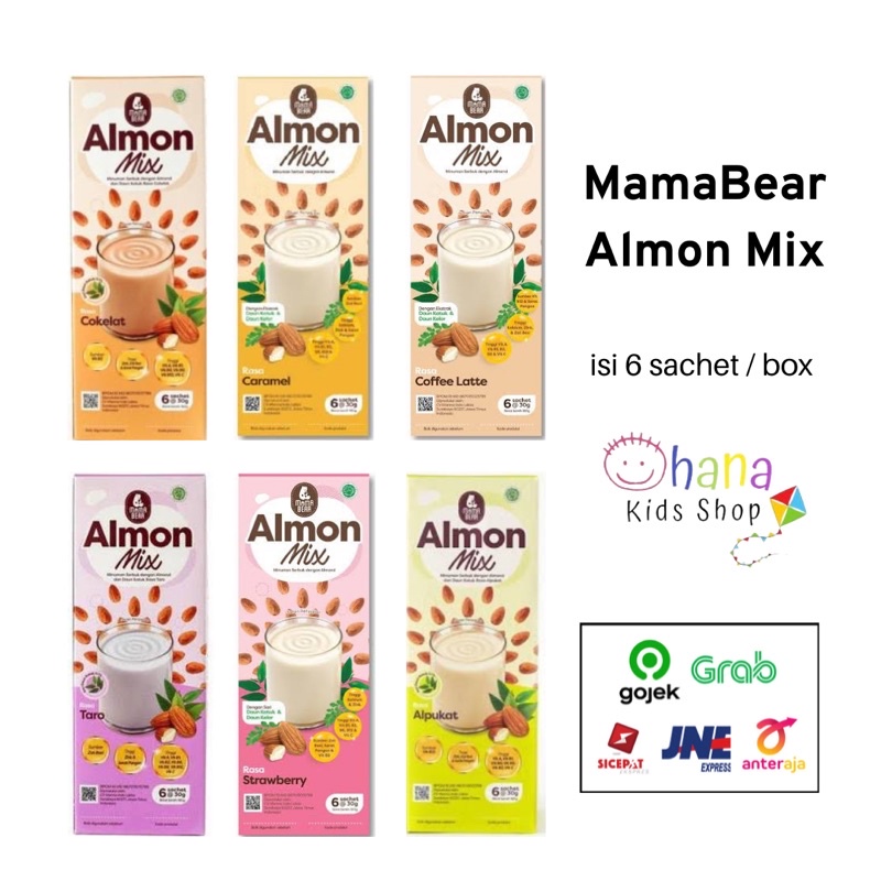 Jual Mama Bear Almon Mix 1 Box 6 Sachet Coklat Caramelcoffeestrawberryalpukattaro Susu 8652