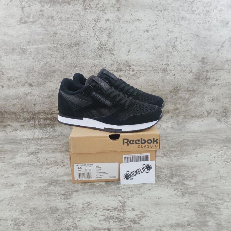 Jual Sepatu Reebok Classic Utility Leather Black/White 100%BNIB ...