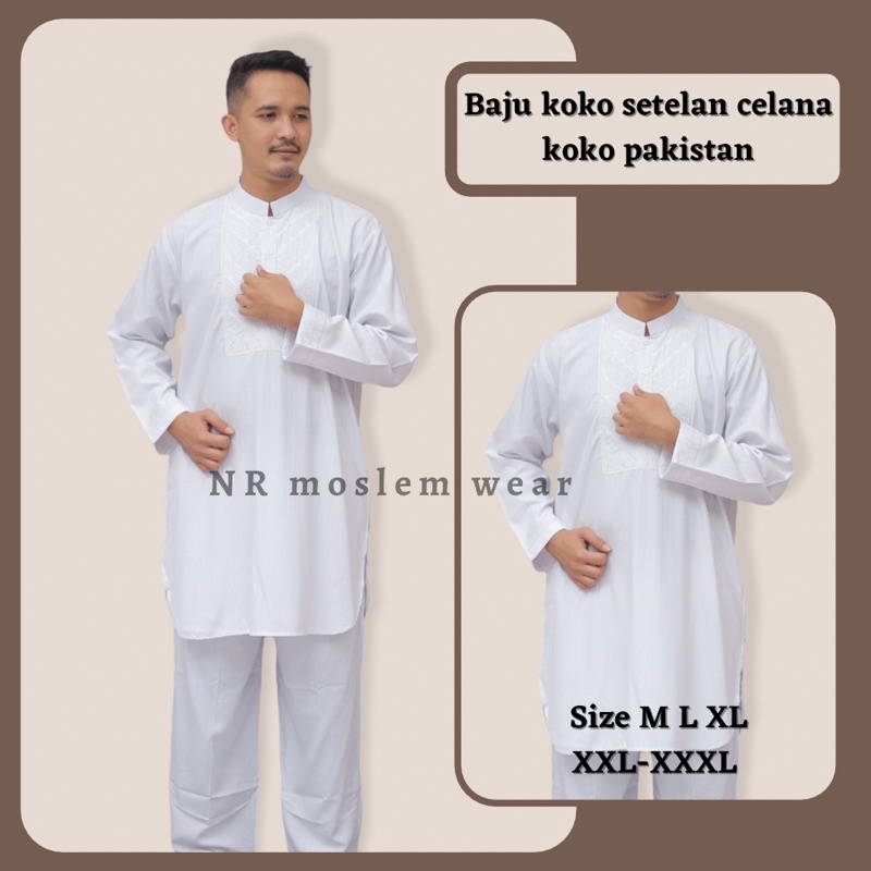 SETELAN BAJU KOKO MUSLIM KURTA / KOKO PAKISTAN / KOKO PRIA DEWASA / BAJU KOKO PRIA DEWASA, O DEWASA kode STP