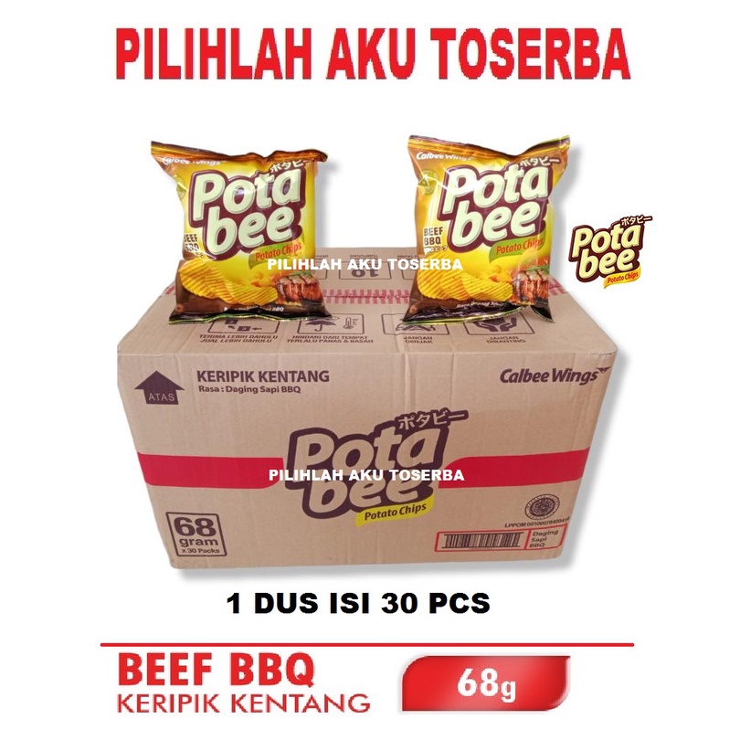Jual Potabee Keripik Kentang BEEF BBQ 68 gr - ( HARGA 1 DUS ISI 30 PCS ...