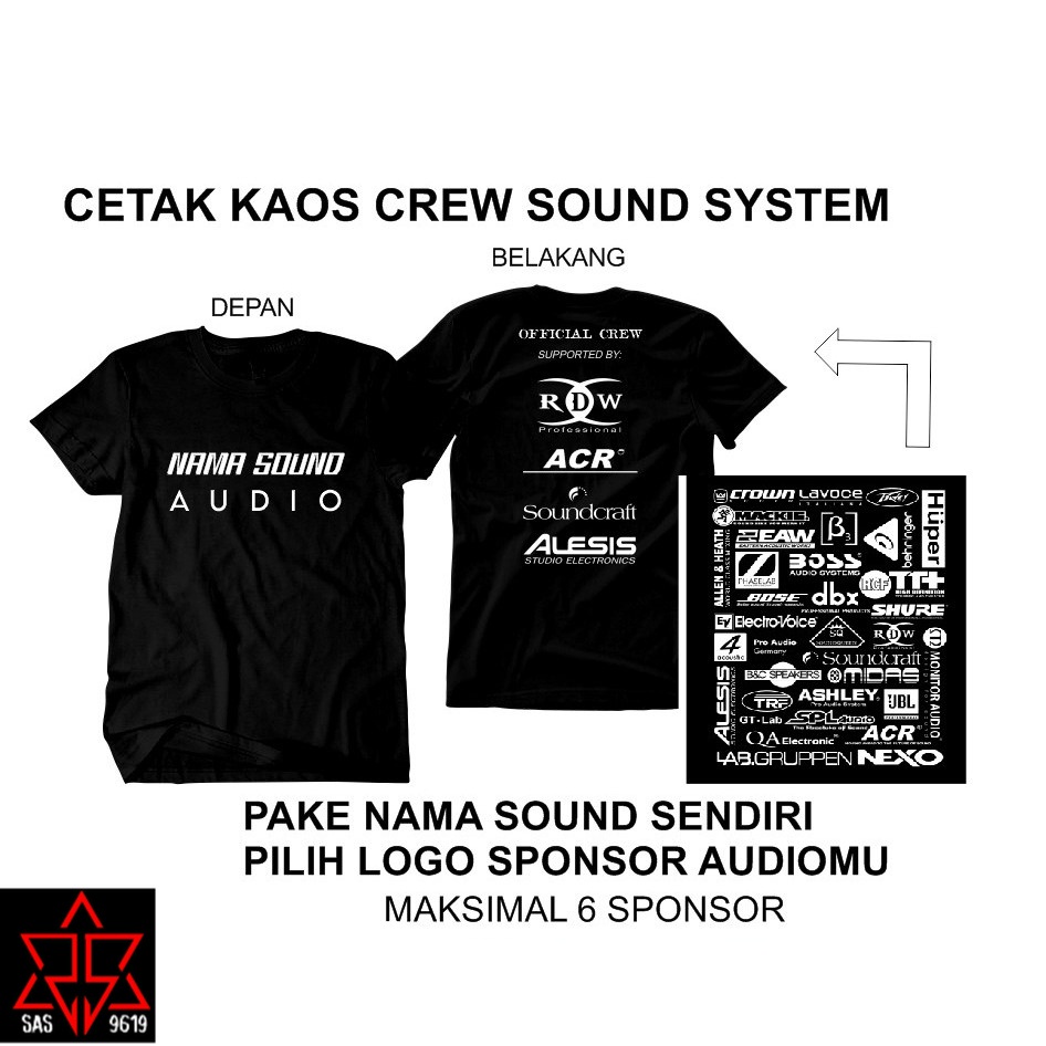 Jual T-SHIRT BAJU KAOS DISTRO CREW SOUND SYSTEM BISA REQUEST NAMA SOUND ...