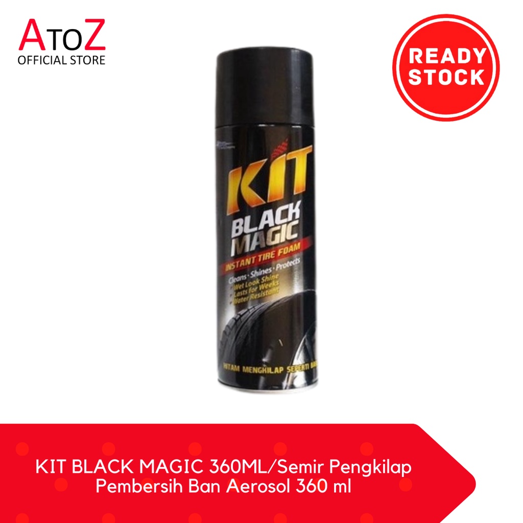Jual KIT BLACK MAGIC 360ML/Semir Pengkilap Pembersih Ban Aerosol 360 ml ...