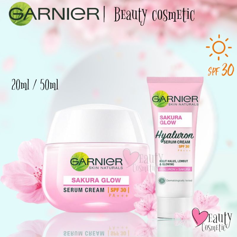 Jual Garnier Sakura Glow Serum Day Cream Spf30 Pa Skin Care 20ml 50 Ml Untuk Kulit Cerah