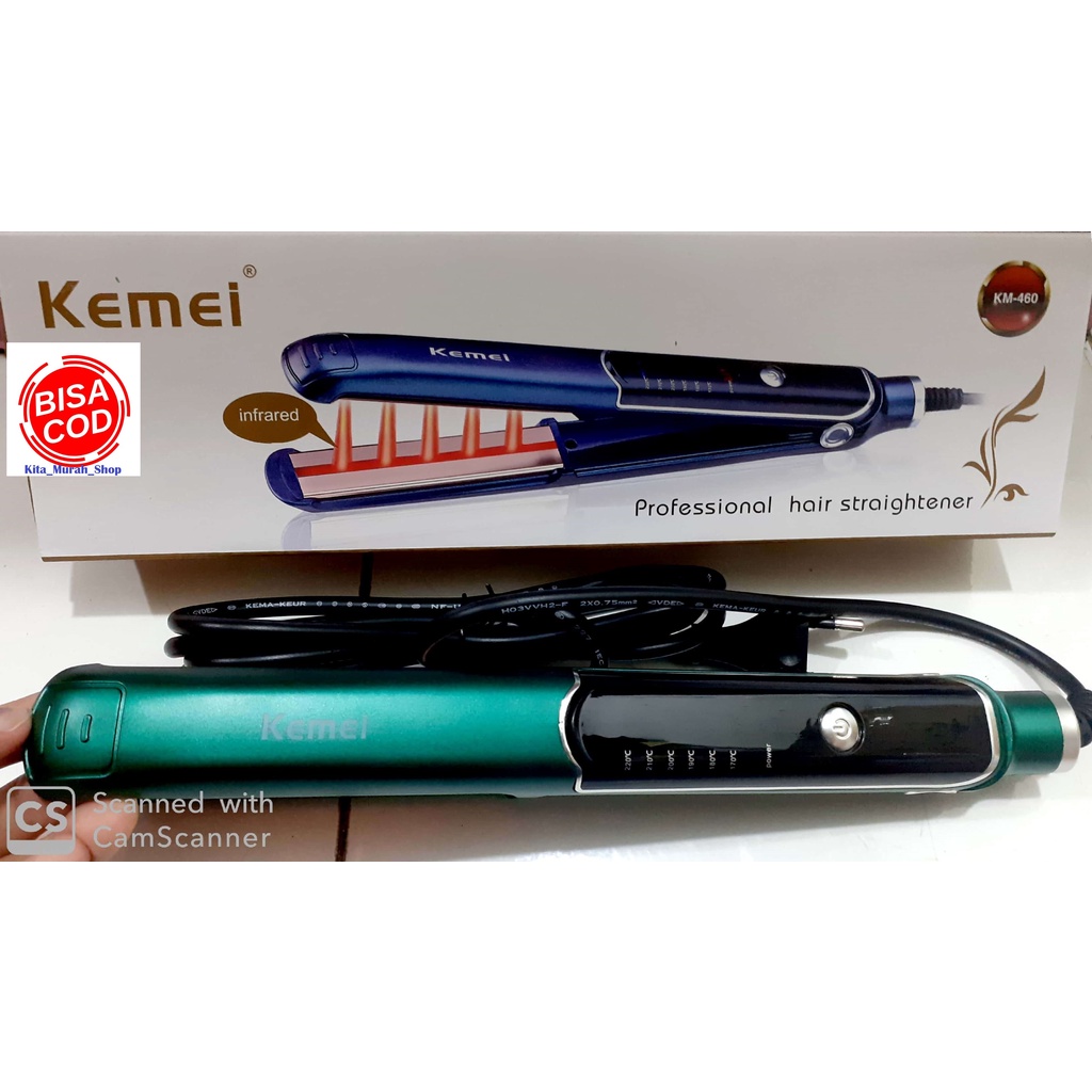 Jual COD Hair Straightener Kemei KM460 Catok infra red crimper