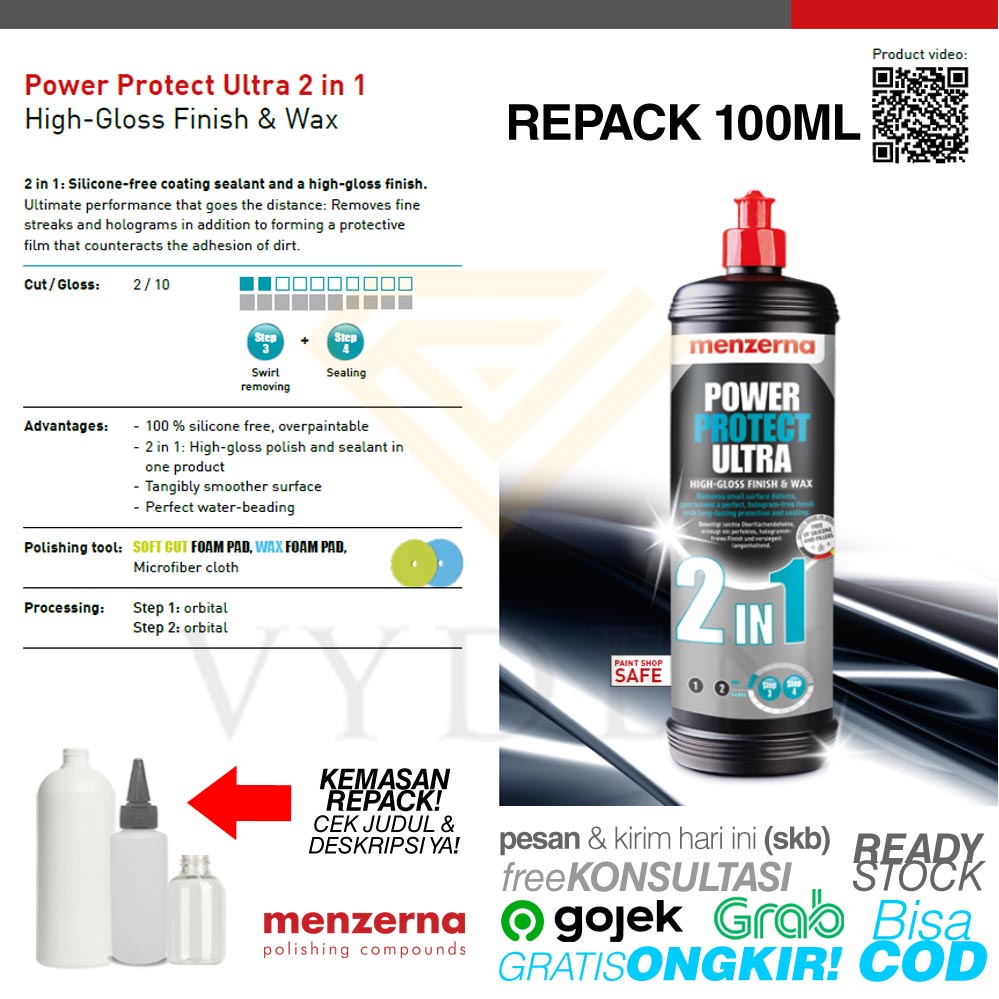 Jual MENZERNA Power Protect Ultra 2 In 1 All In One 100ml AIO Polish