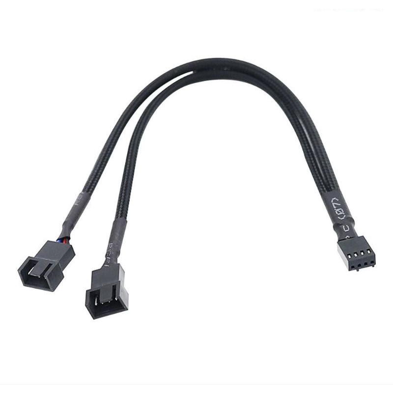 Motherboard PWM Fan Hub Splitter, 4 Pin Sleeved 1 To 5 Splitter 5...