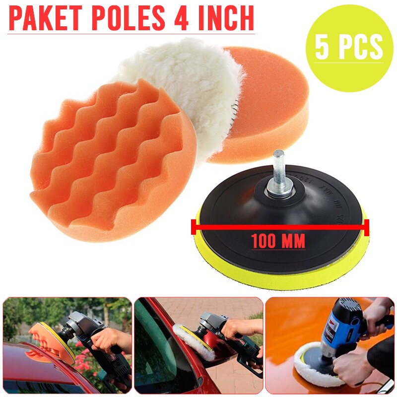 Jual Tts Pad Buff Mm Paket Komplit Busa Poles Motor Spons Poles Inch Wool Poles Gerinda