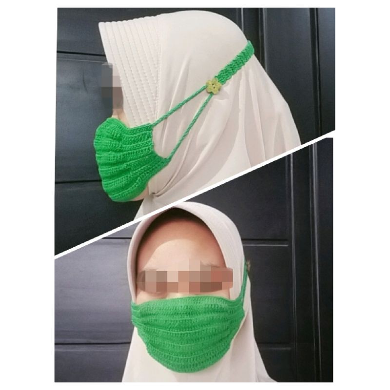 Jual Masker rajut handmade (model tali sambung sesuai stok yg ada ...