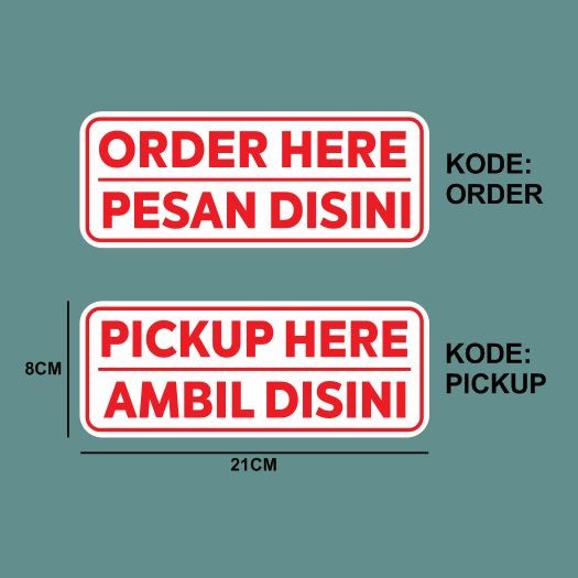 Jual Cutting Sticker Order Here Pickup Here Pesan Disini 21cm Oracal ...