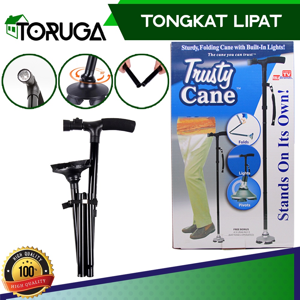 Jual Trusty cane alat tongkat bantu jalan manula lipat lampu led ...