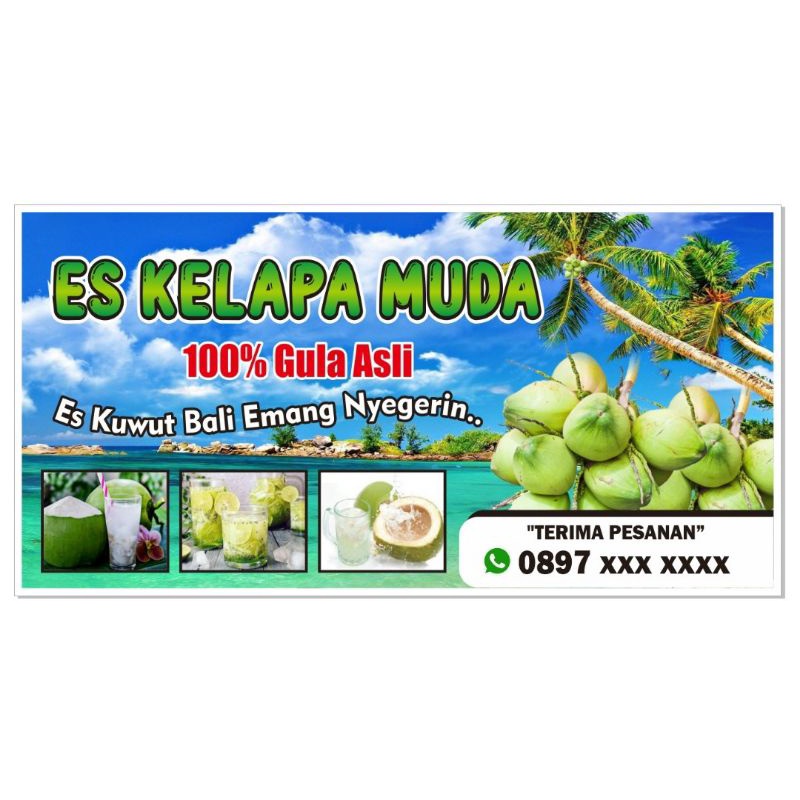 Jual Spanduk Banner Es Kelapa Muda 2x1 Shopee Indonesia