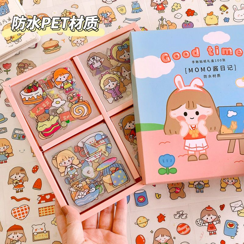 Jual 100lembar SET Sticker HAPPY DAY Sticker PET DIY Scrapbook Stiker ...