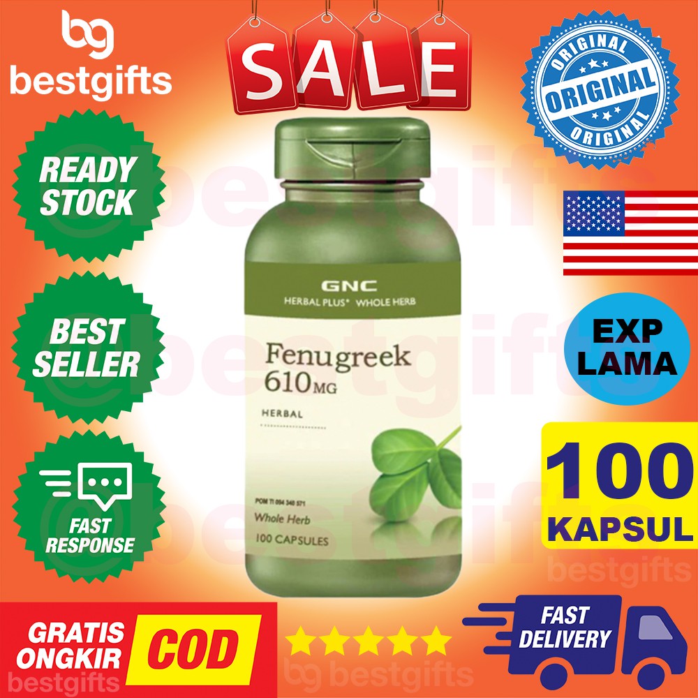 Jual GNC HERBAL PLUS WHOLE HERB FENUGREEK 610 MG IBU MENYUSUI GULA