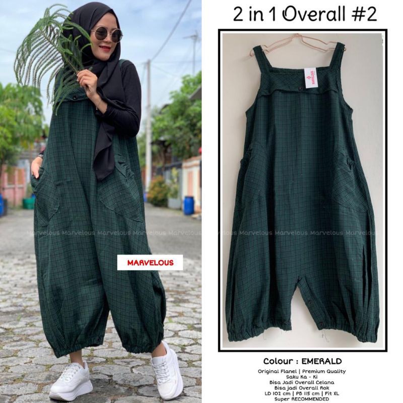 Ootd overall cheap hijab